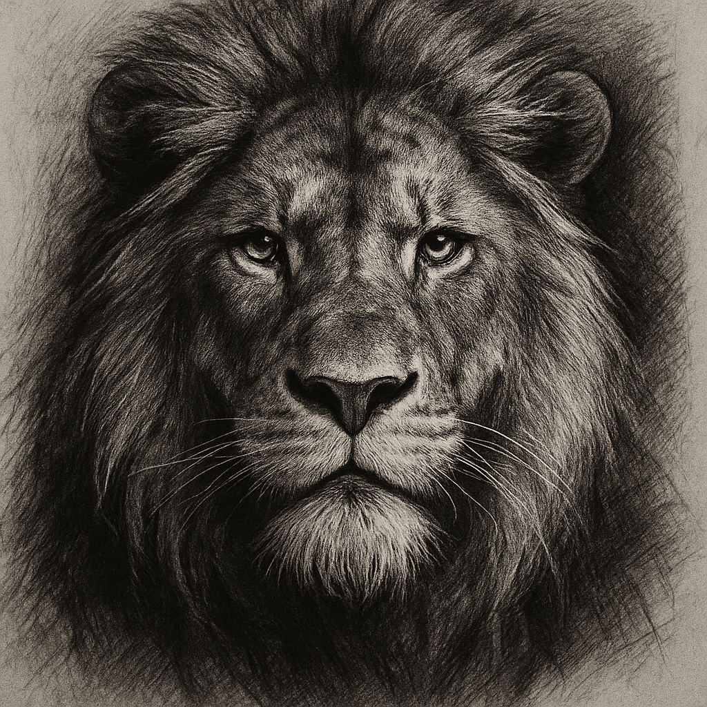 Lion Portrait High Contrast
